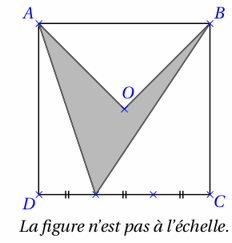 Trouver la longueur d\'un carr avec l\'aire et le centre