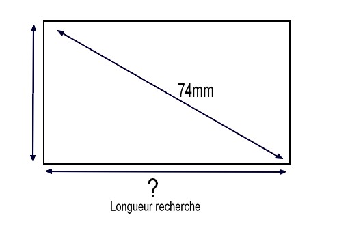 Trouver la longueur d\'un rectangle avec la longueur : diagonale