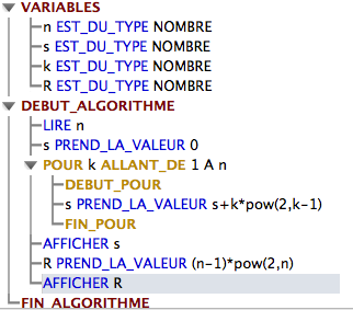 algorithme sur une suite