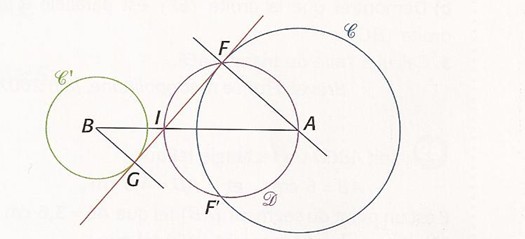 droite tangente � deux cercle 