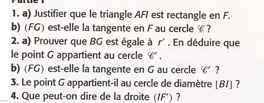 droite tangente � deux cercle 