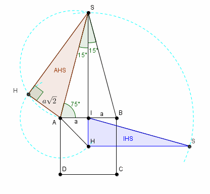SABCD une pyramide régulière et la base est le carré de côt