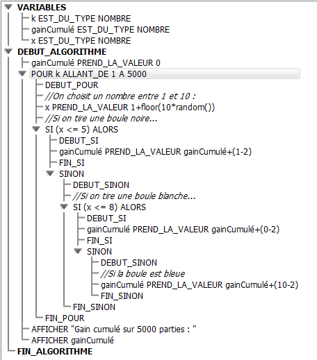  exercice  : algorithme difficile 