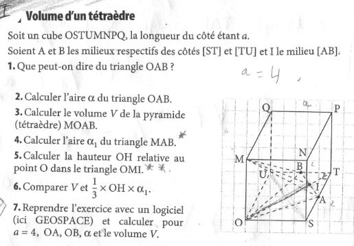 Volume D Un Tetraedre Forum De Maths 543331