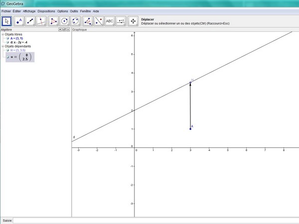 Distance d\'un point � une droite