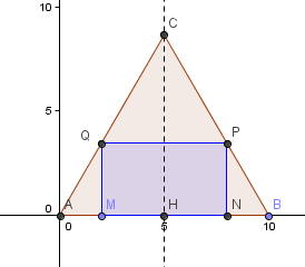 Rectangle inscrit dans un triangle équilatéral