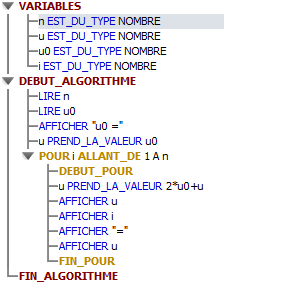 Algorythme et suite par r�currence