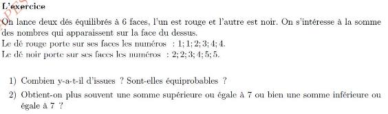 un exercice de probas