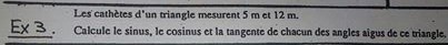 Exercice de trigonom�trie