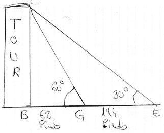 Calculer hauteur tour