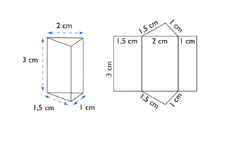 patron d\'un prisme droit  a base triangle rectangle