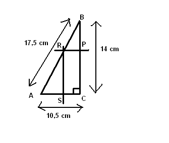 Calculer l\'aire d\'un rectangle dans une triangle