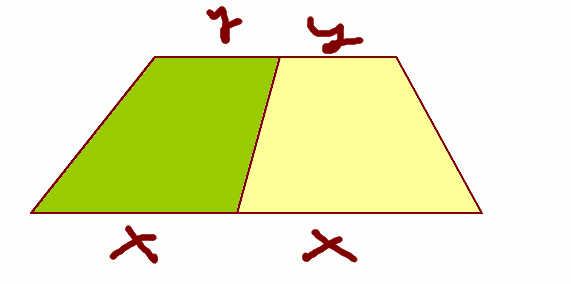 S�parer un trap�ze en deux parties �gales