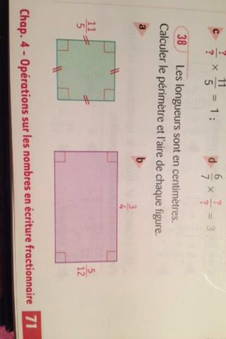 Comment calculer l\'aire et primtre d\'un Rectangle(FRACTIO