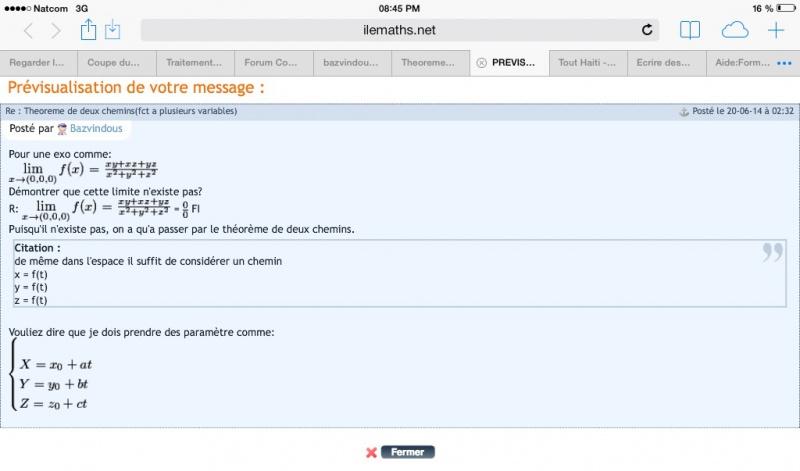 Theoreme de deux chemins(fct a plusieurs variables)