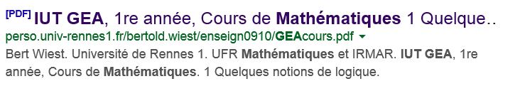 [DUT GEA] Manuel de math�matiques