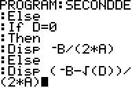 programme TI82 racines polynomes