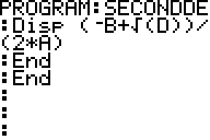 programme TI82 racines polynomes