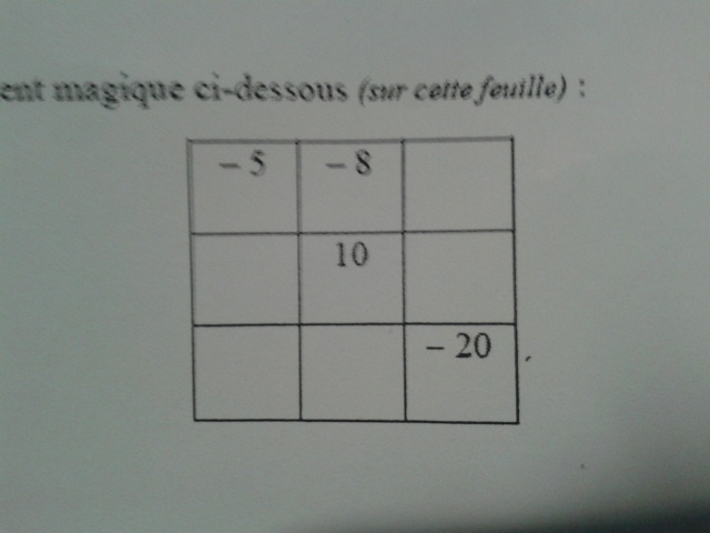 Devoir Maison De Math 4eme Carré Magique