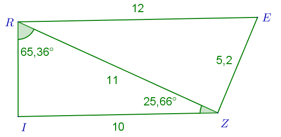 Probleme geometrie 4 eme pour le quadrilatere RIZE 