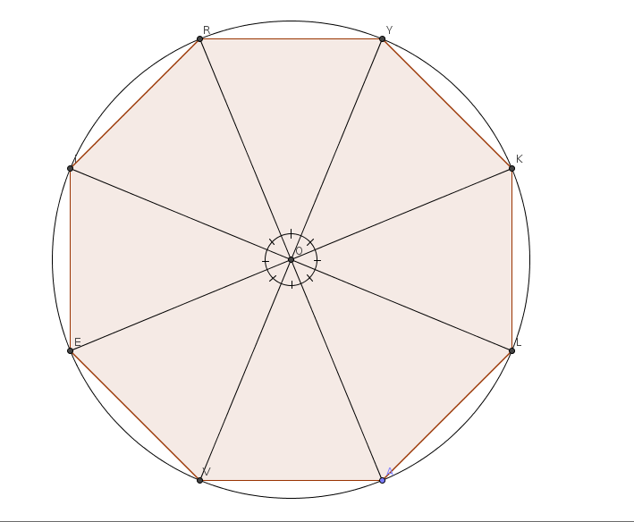 Aire d\'un octogone avec cos et sin