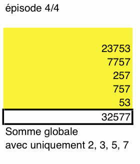 Deux 2, trois 3, cinq 5, sept 7, et rien d\'autre ! (4/4)