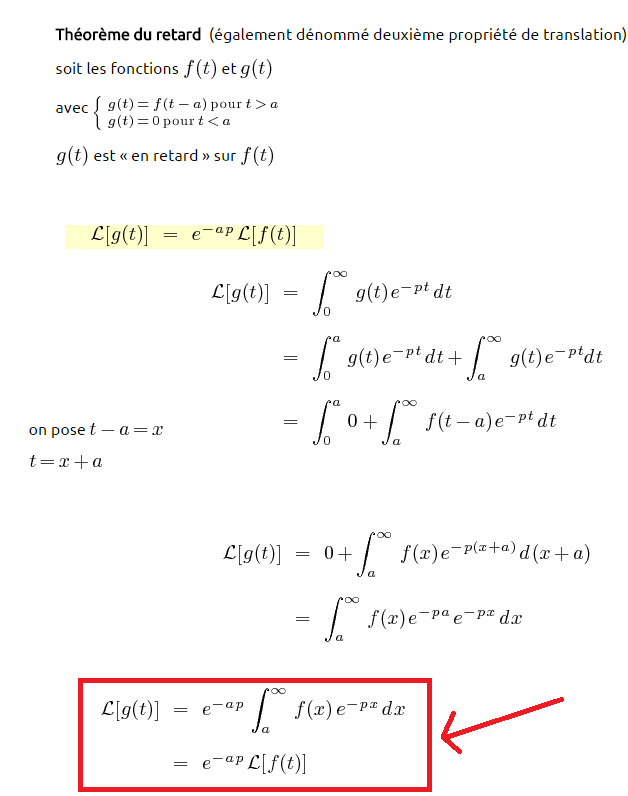 Transformée de Laplace ( retard )