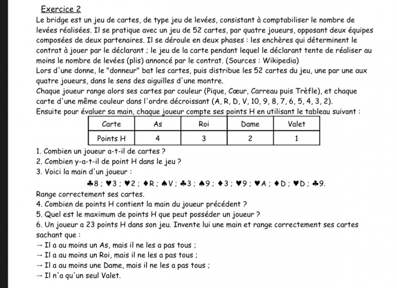 Dm De 6 ème Exercice Mathématiques