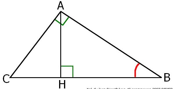 Cosinus , triangle rectangle