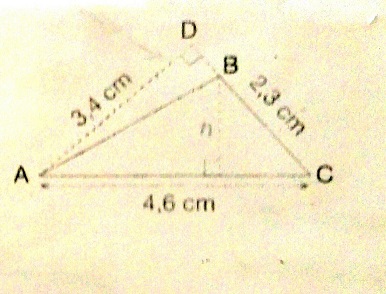 Calculer la hauteur du triangle 