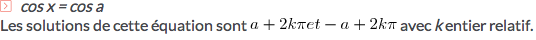 chercher les valeurs d\'angles  qui ont pour cosinus -racine