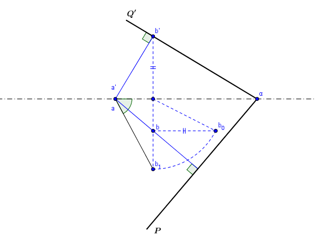 géométrie descriptive ; angle d\'une droite avec \'un plan