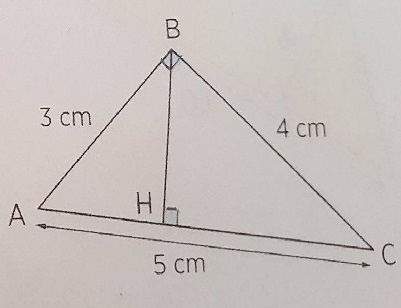 Longueur de la hauteur, triangle rectangle