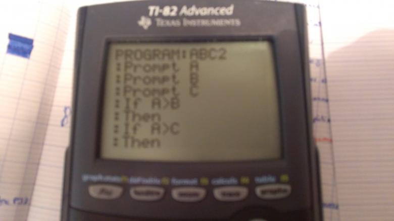 Calculatrice TI 82 programme met done sans le calcul 