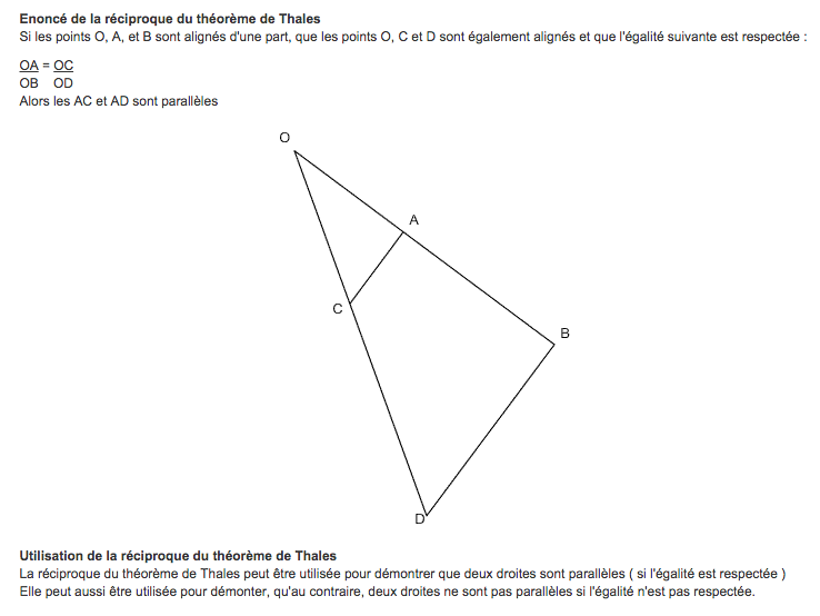 theoreme de thales et son reciproque