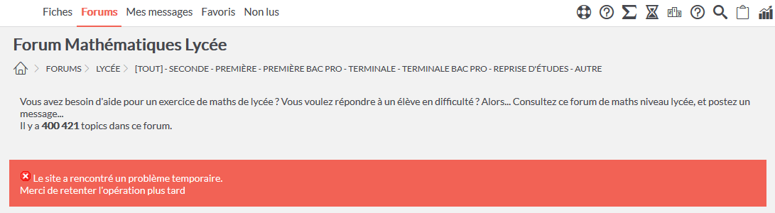 Probl�me  temporaire 
