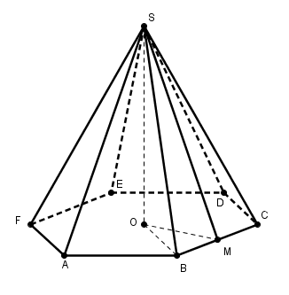 aire latrale d\'une pyramide hxagonale