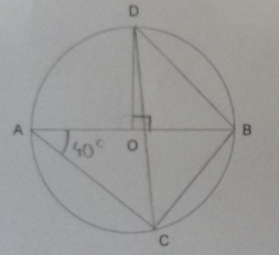 Exercice de Gomtrie avec des angles dans un cercle. 