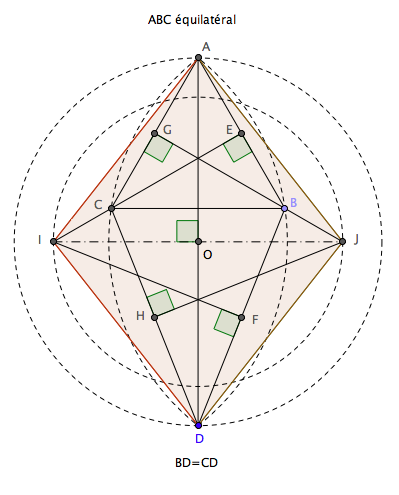Triangle isocèle , mediatrice