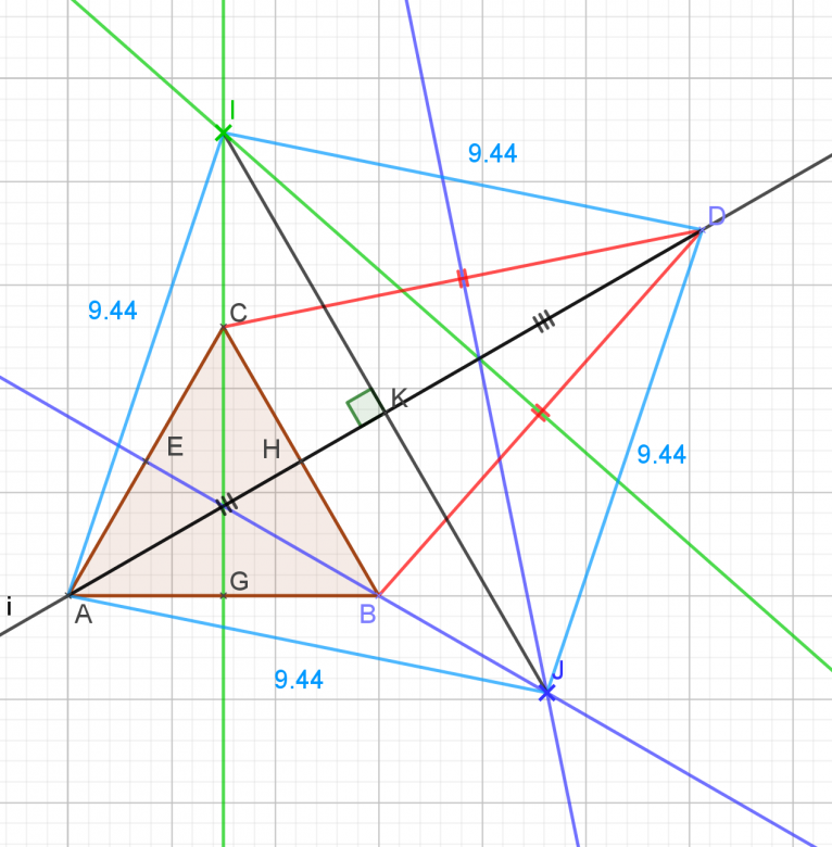 Triangle isoc�le , mediatrice