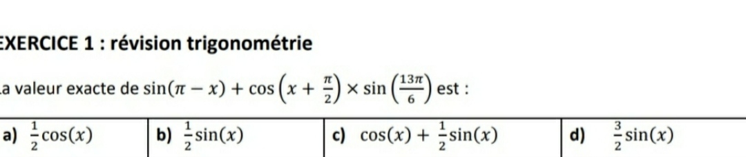 �quation trigonom�triqu