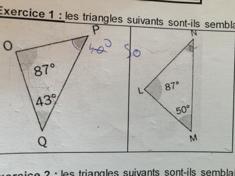 Petit exercice les triangles semblables _ 1