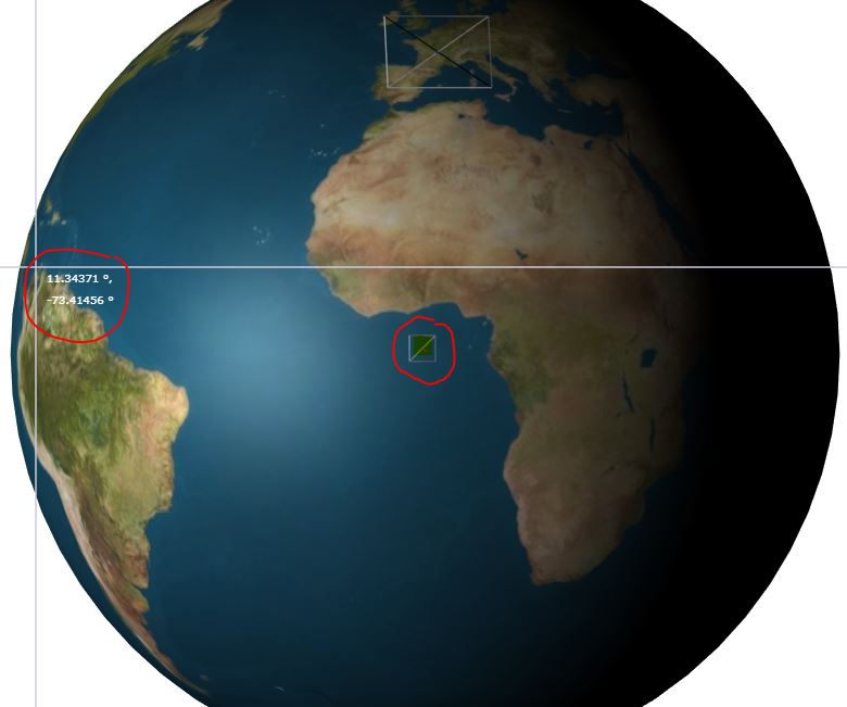 Coordonnes angulaires (ou GPS) d\'un point x,y camera  satellite