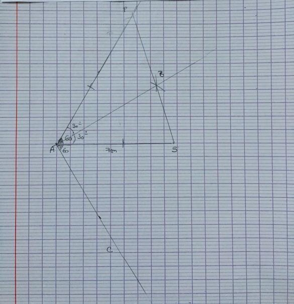 construction triangle calcul angle et bissectrice 
