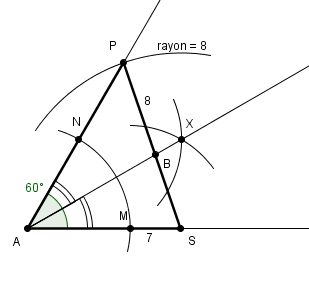 construction triangle calcul angle et bissectrice 