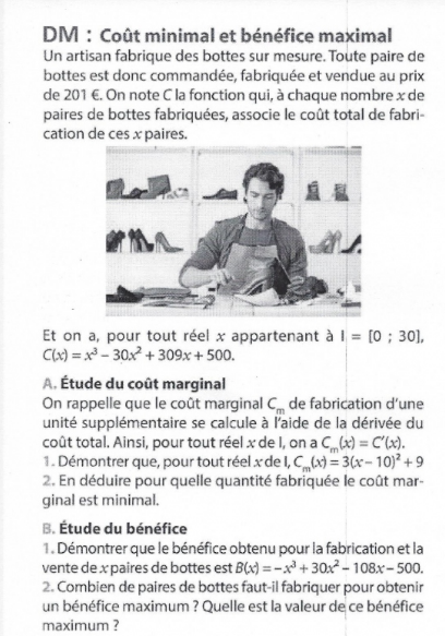 DM de Maths sur les d�riv�s