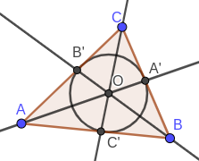 Bonsoir / centre cercle inscrit / barycentre