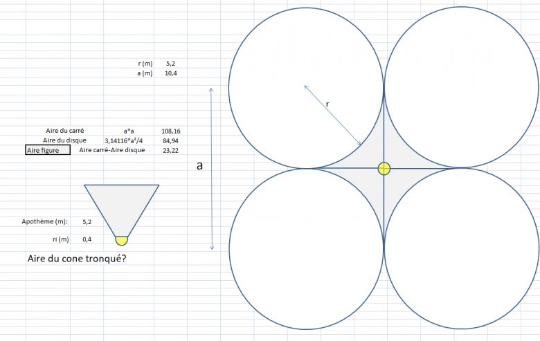 Aire c�ne tronqu� gris