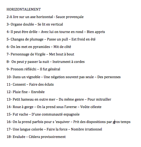 Mots crois�s