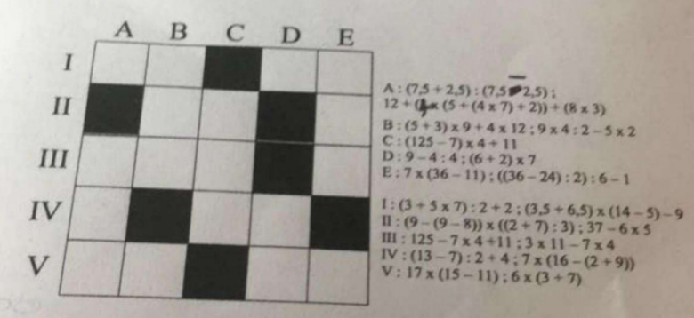 Grille de calculs crois�s 